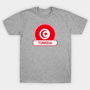 Tunisia Country Badge - Tunisia Flag T-Shirt